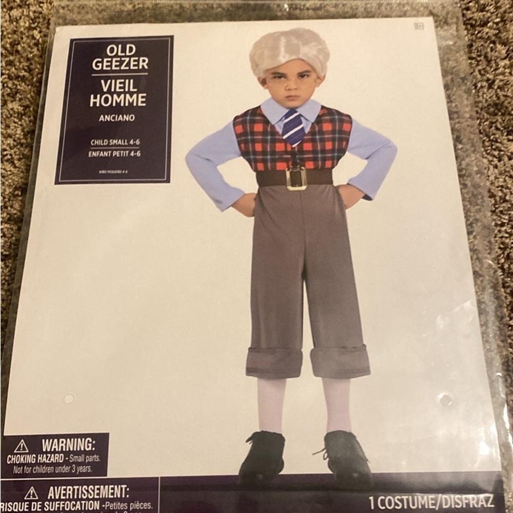 Old Geezer Kids Costume - Blue, Red, Gray
